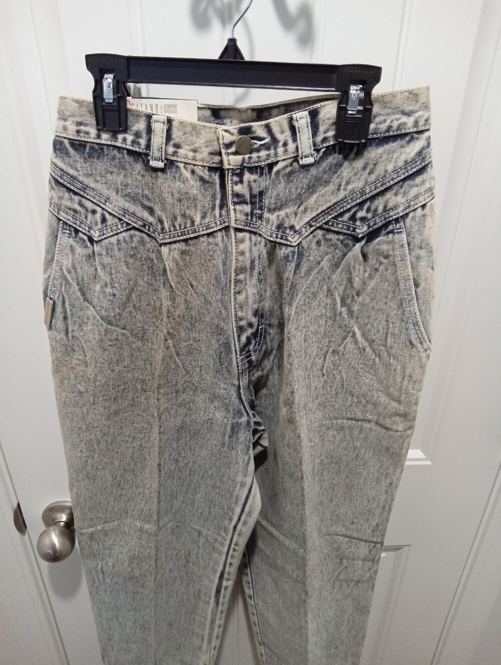 Vintage NWT 80's Gitano Sz 12 Long 29.5x32 Pleated Acid WashMom Jeans Deadstock - Picture 15 of 16